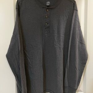 John Ashford Charcoal Long Sleeve Henley